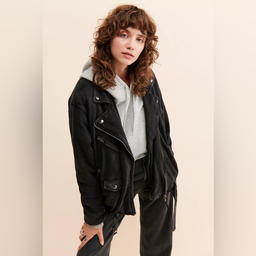 free people Rebel Knit Oversized Moto Jacket - Picture 2 of 4